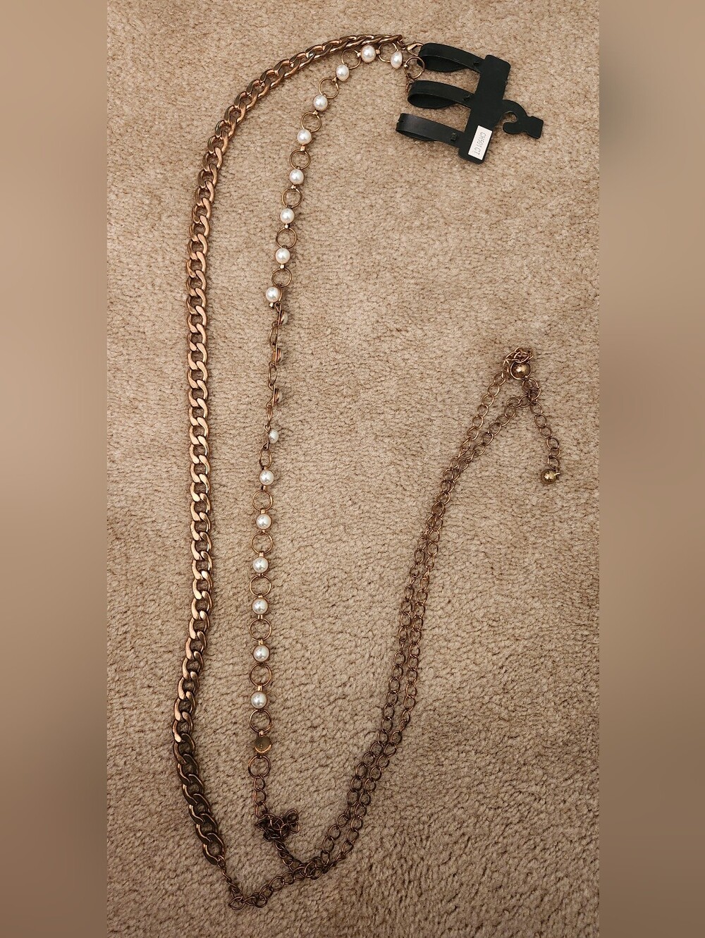 2 Bronze-Tone Multi-Chain Belts - Women